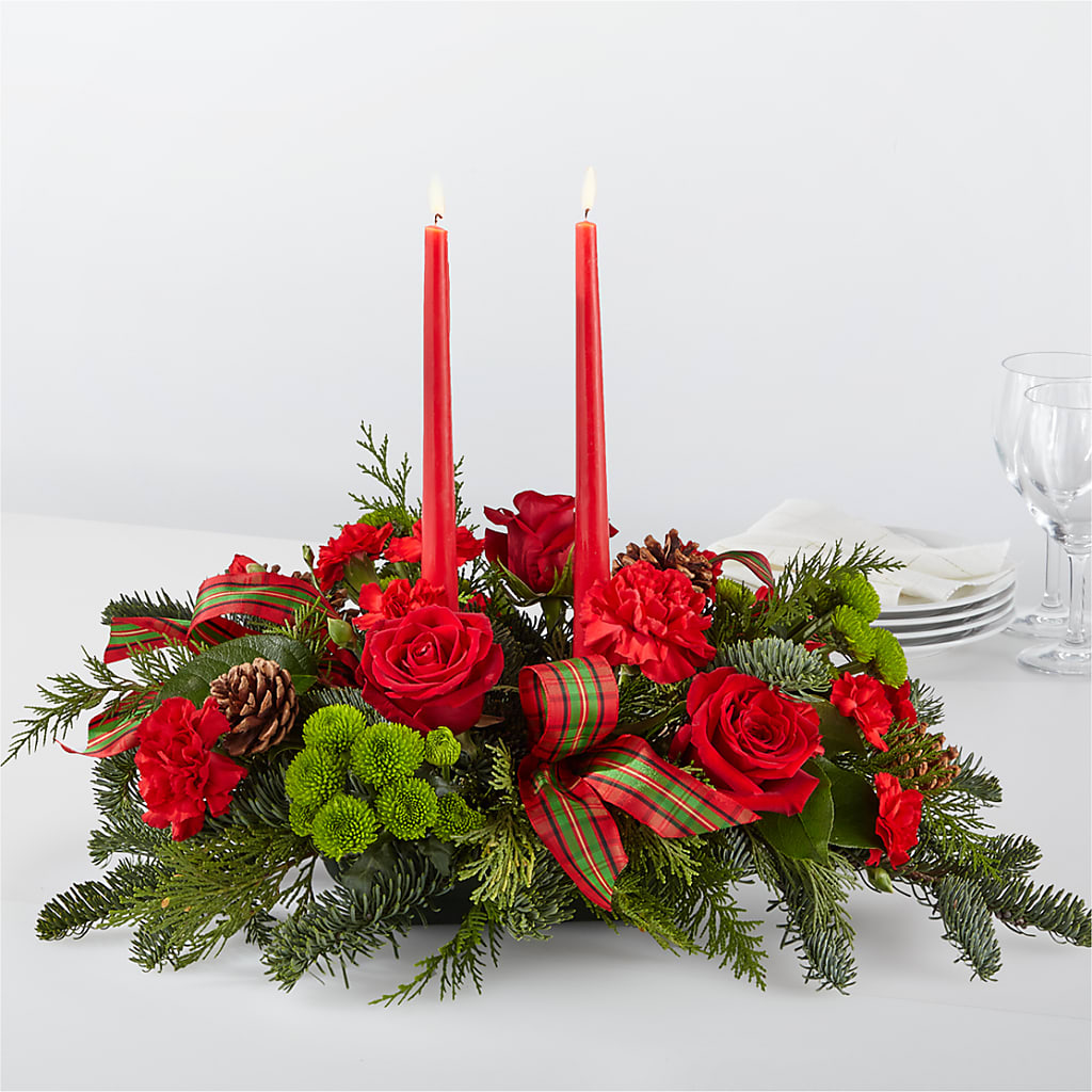 By the Candlelight Centerpiece – Caines Flowers, Barberton OH