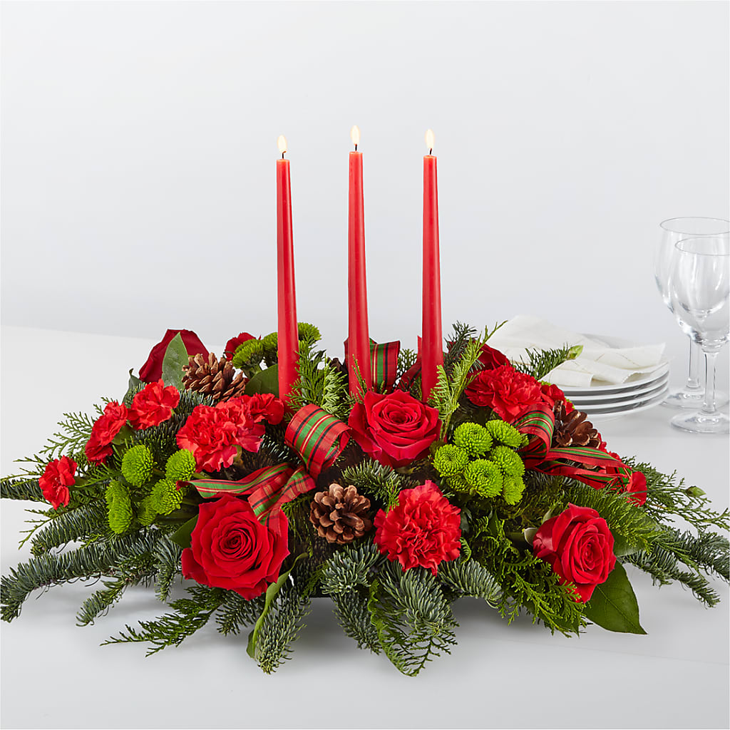 By the Candlelight Centerpiece – Caines Flowers, Barberton OH