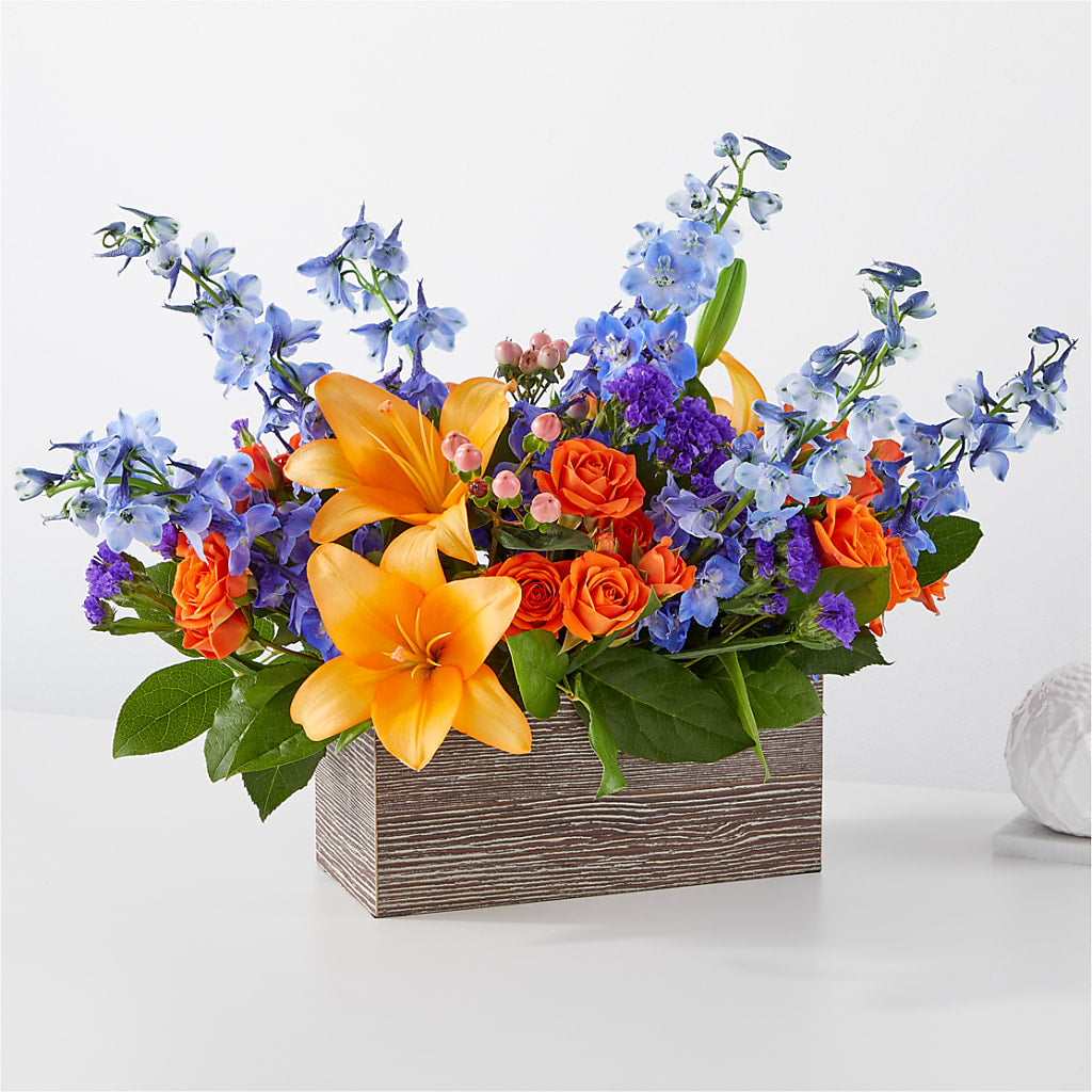 Radiant Citrus Box Bouquet – Caines Flowers, Barberton OH