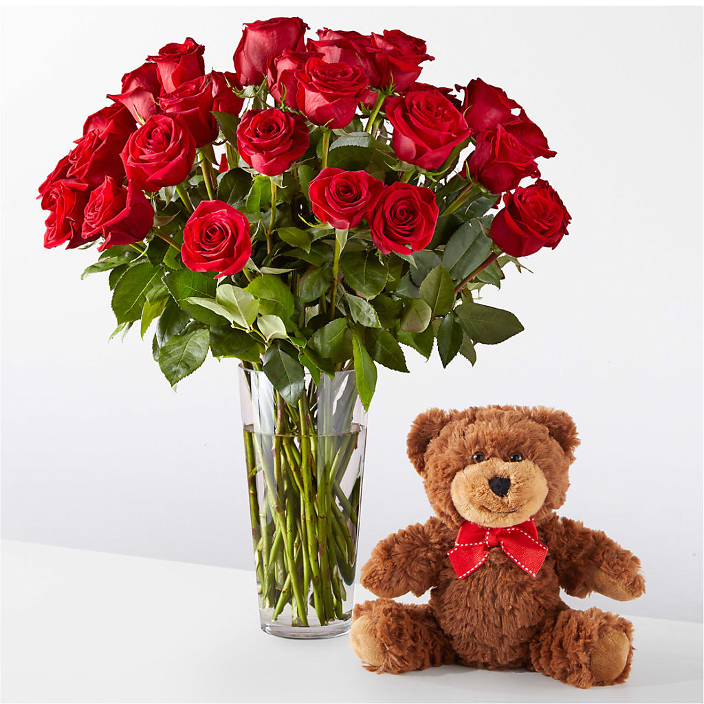 Romantic Long Stem Red Rose Bouquet Bundles – Caines Flowers, Barberton OH