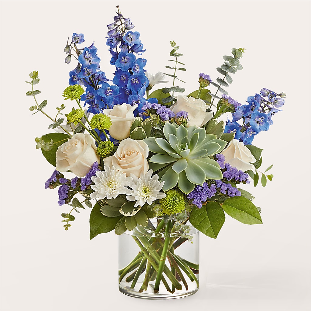 Cerulean Waves Bouquet – Caines Flowers, Barberton OH
