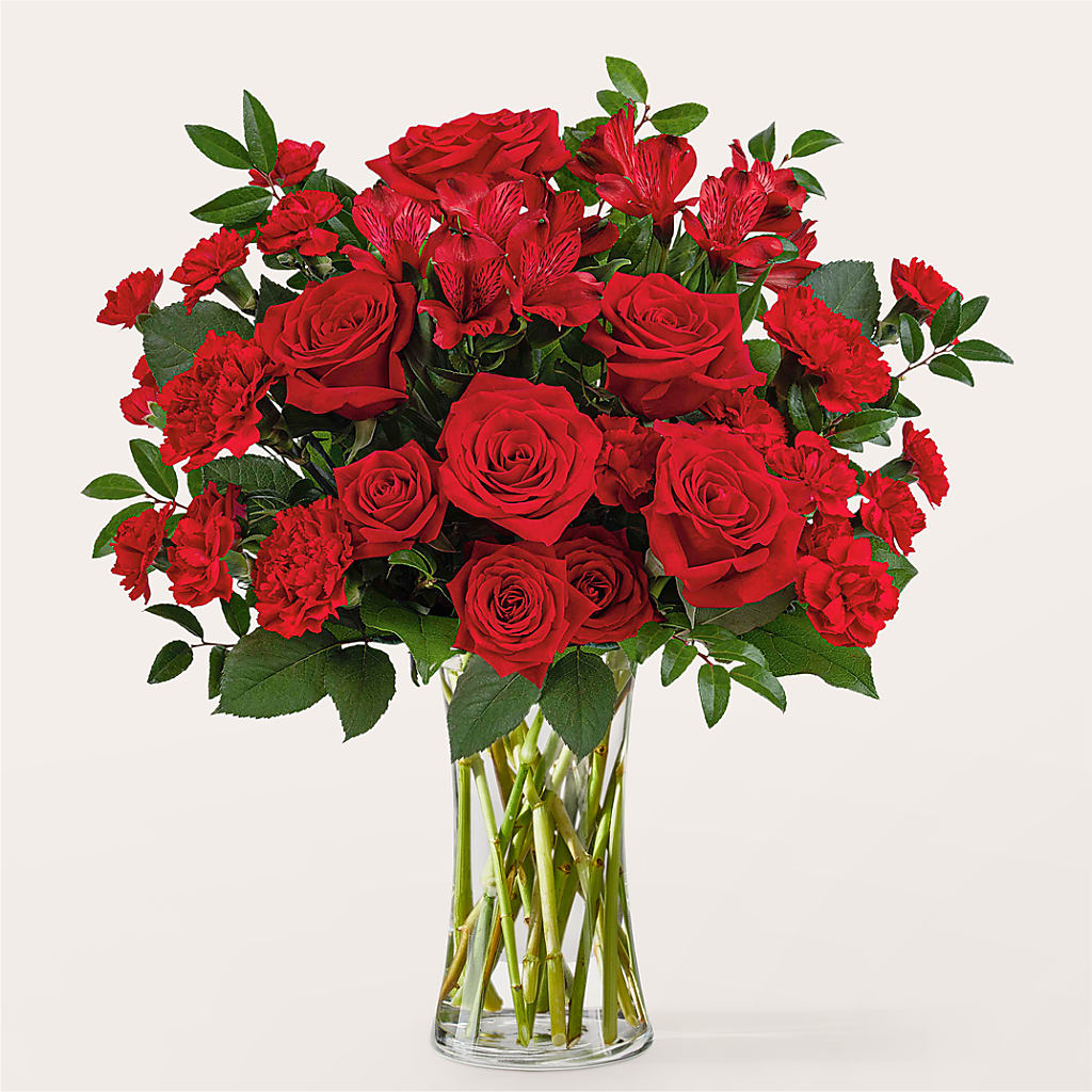 Brilliant Ruby Bouquet – Caines Flowers, Barberton OH