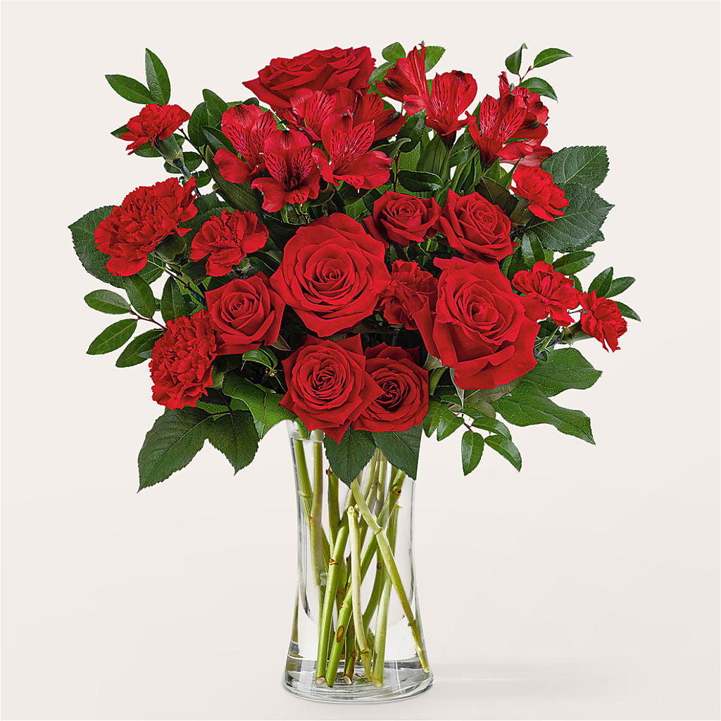 Brilliant Ruby Bouquet – Caines Flowers, Barberton OH