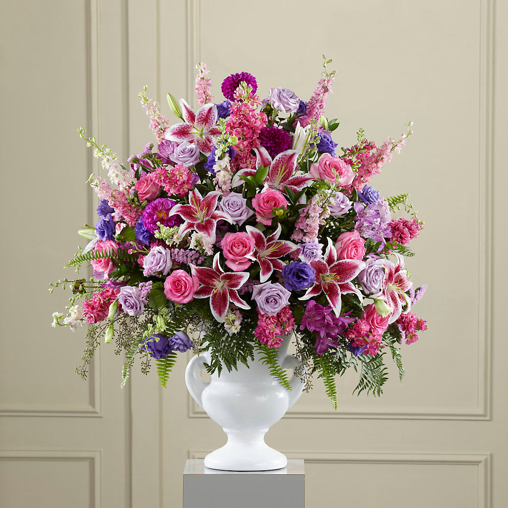 Peaceful Tribute Arrangement – Caines Flowers, Barberton OH