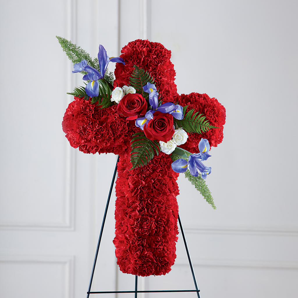 Faithful Hero Floral Cross – Caines Flowers, Barberton OH