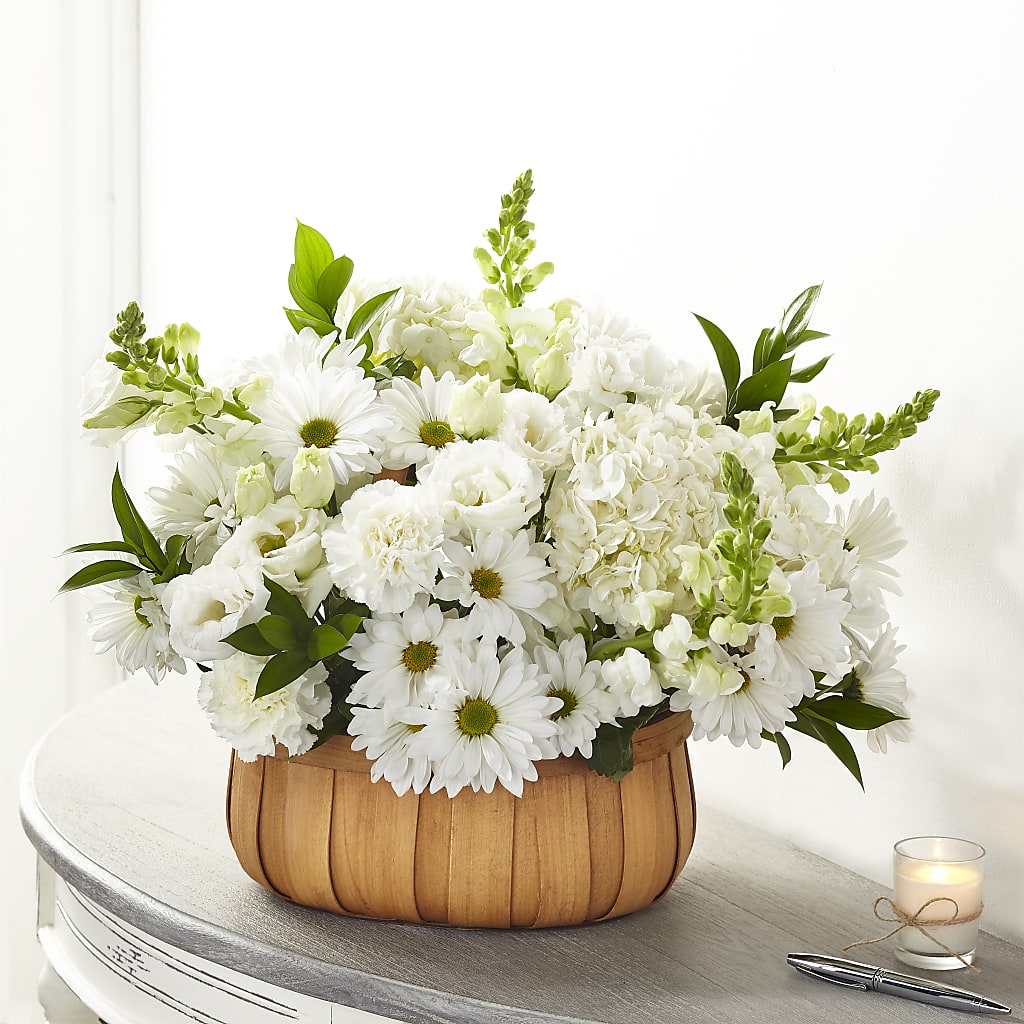 Pure Ivory Basket – Caines Flowers, Barberton OH