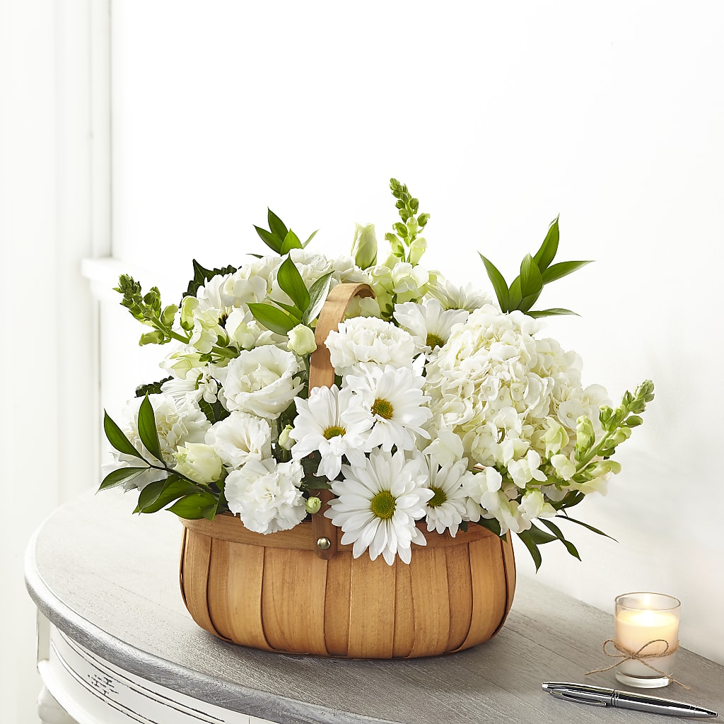 Pure Ivory Basket – Caines Flowers, Barberton OH