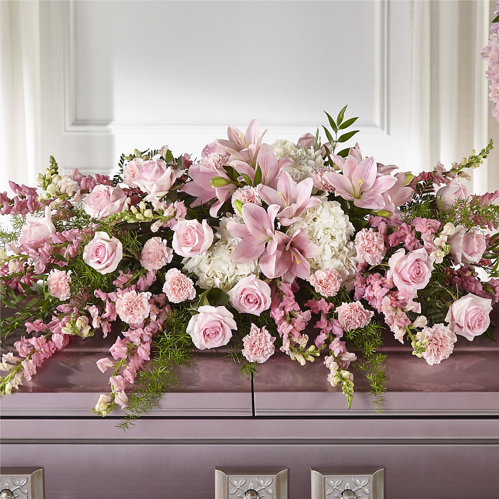 Life & Remembrance Casket Spray – Caines Flowers, Barberton OH