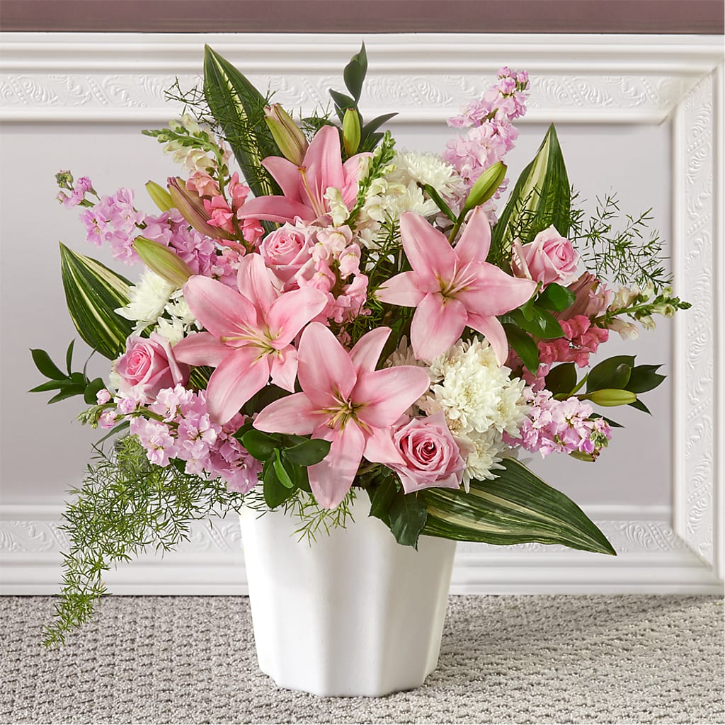 Simply Serene Floor Basket – Caines Flowers, Barberton OH