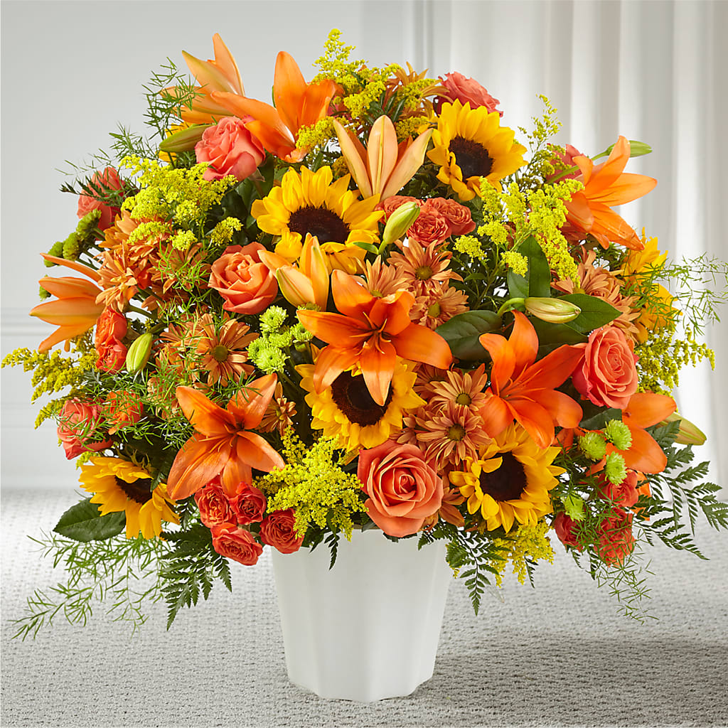 Harvest Thoughts Floor Basket – Caines Flowers, Barberton OH