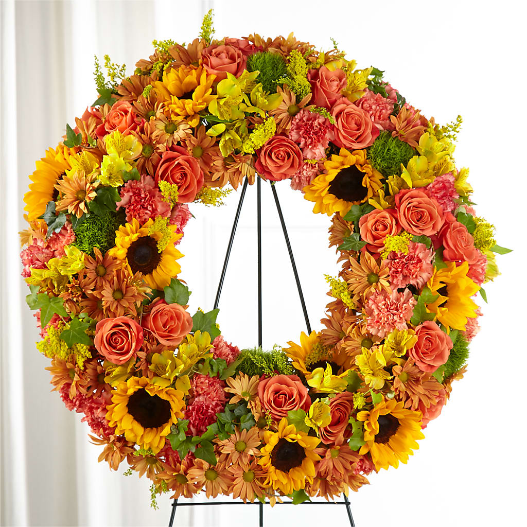 Autumnal Memories Wreath (Standard) – Caines Flowers, Barberton OH