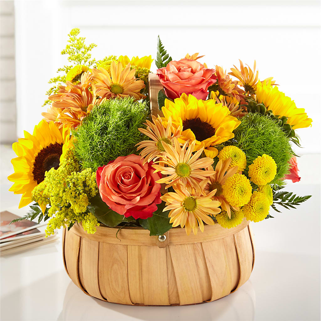 Harvest Sunflower Basket – Caines Flowers, Barberton OH