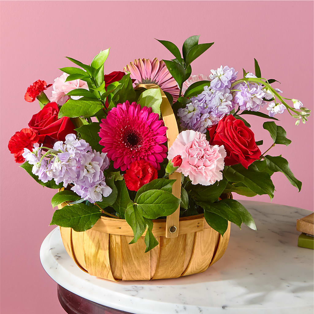 Pink Picnic Basket – Caines Flowers, Barberton OH