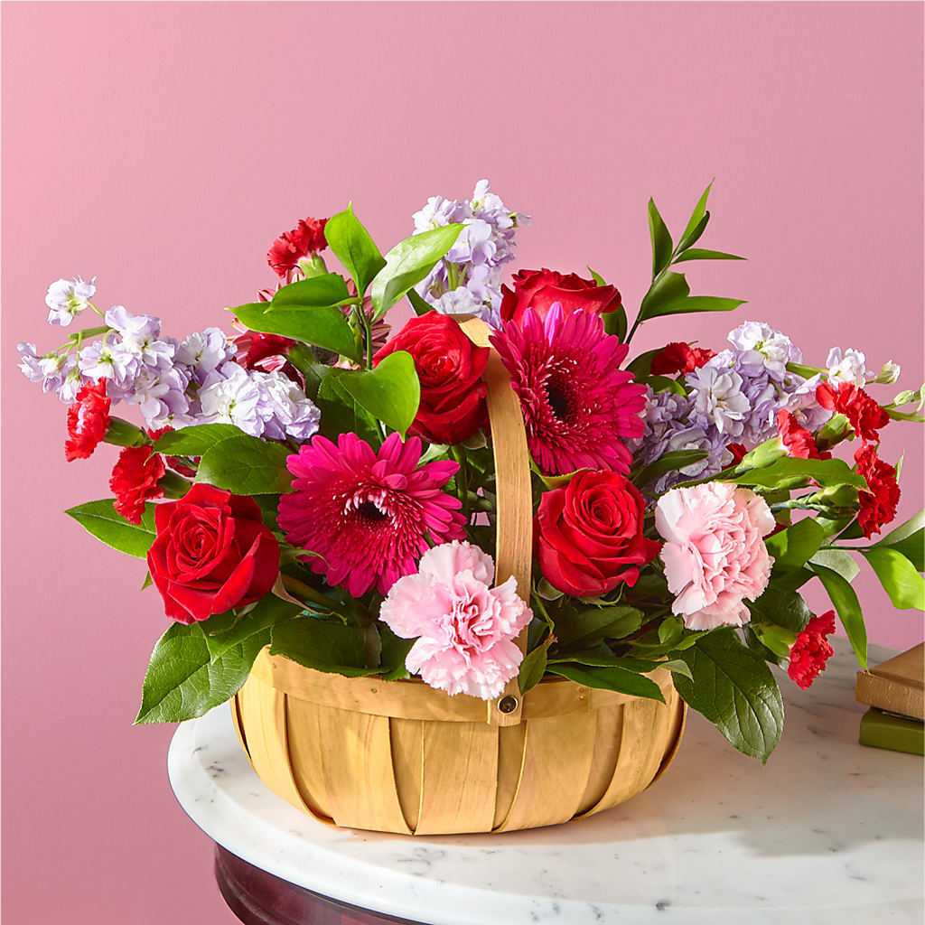 Pink Picnic Basket – Caines Flowers, Barberton OH