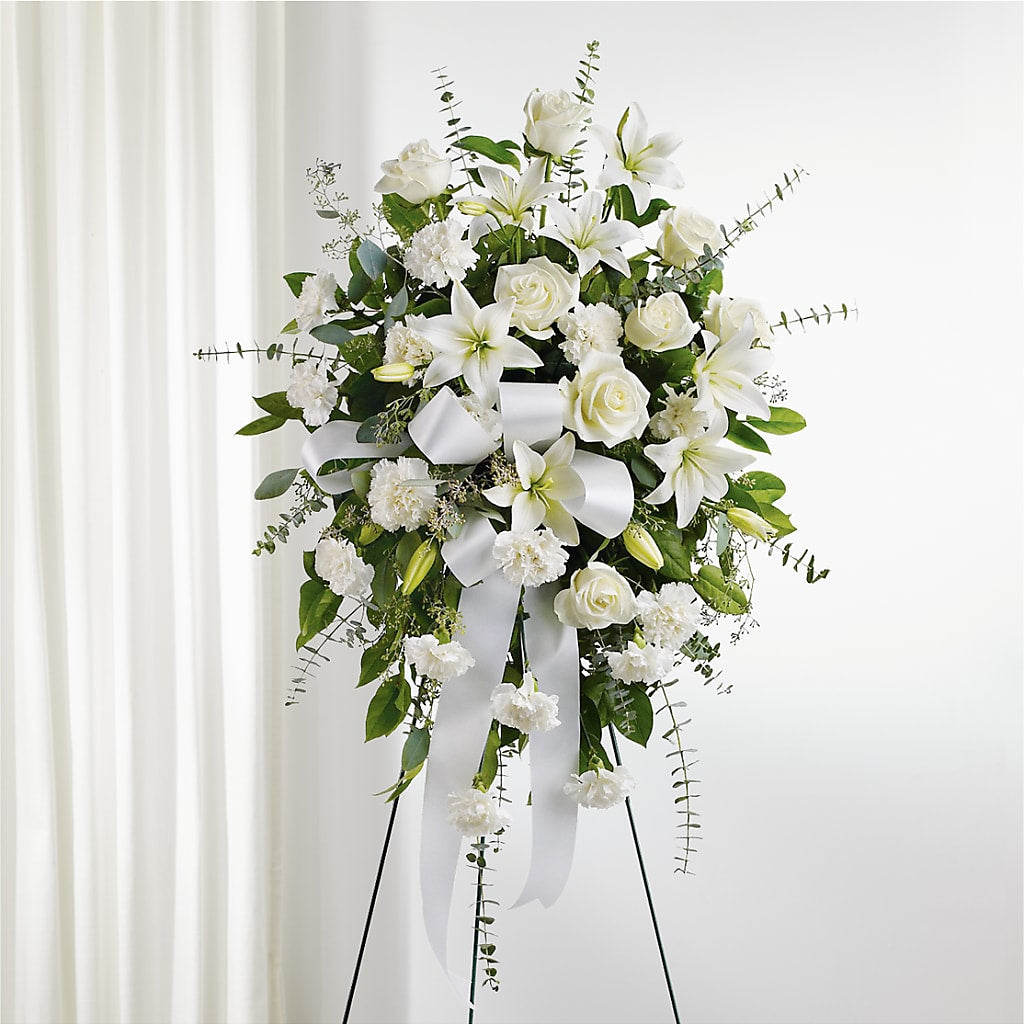 With Care Standing Spray – Caines Flowers, Barberton OH