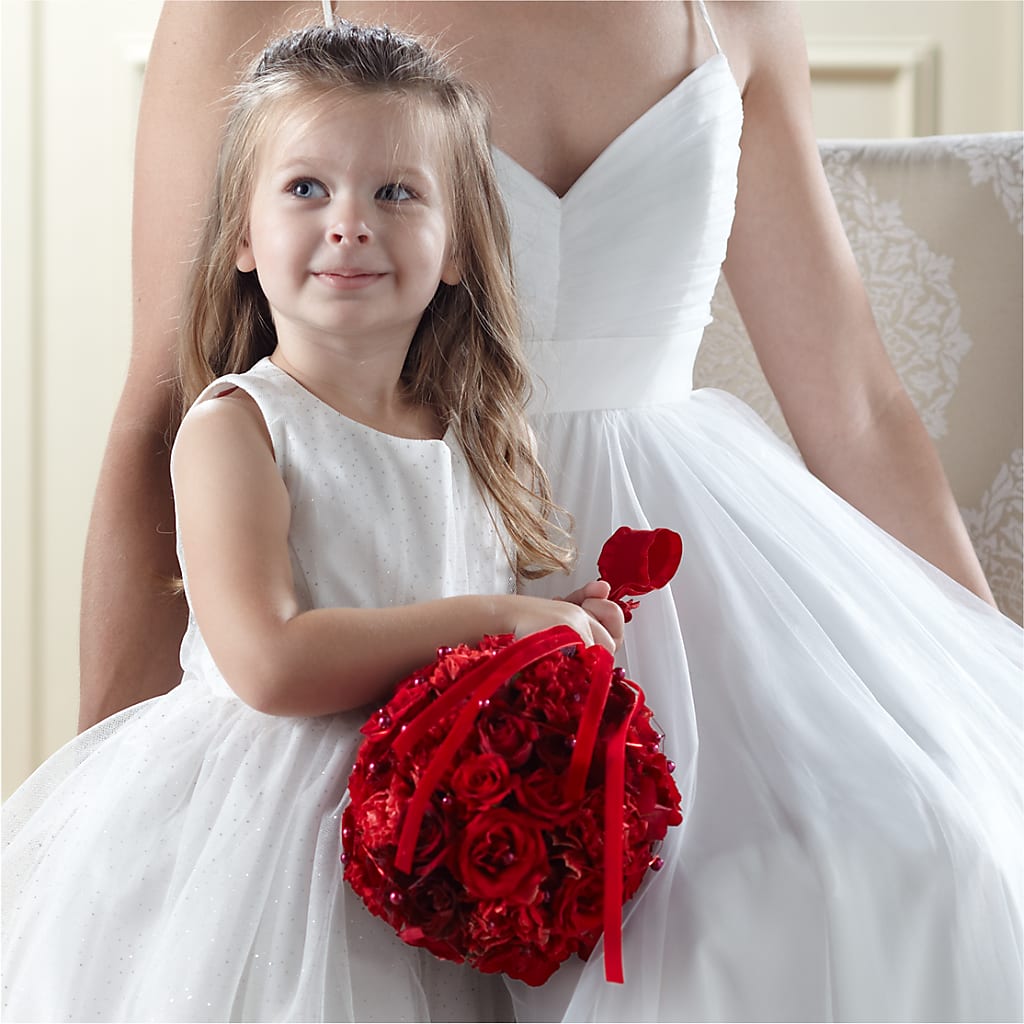 Pure at Heart Flower Girl Arrangement – Caines Flowers, Barberton OH