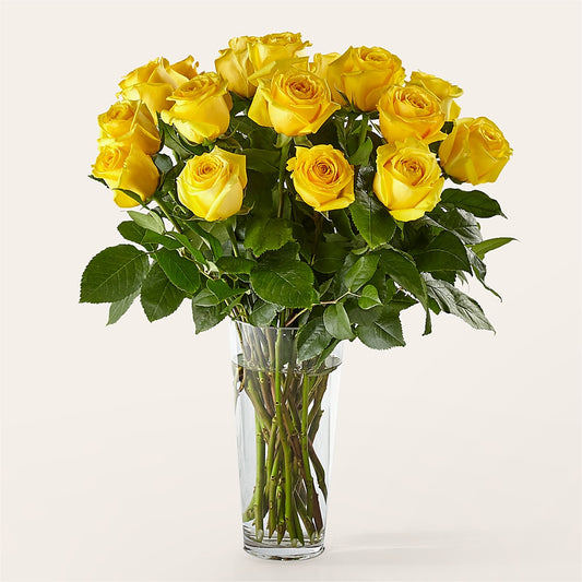 Long Stem Yellow Rose Bouquet –  Caines Flowers, Barberton OH