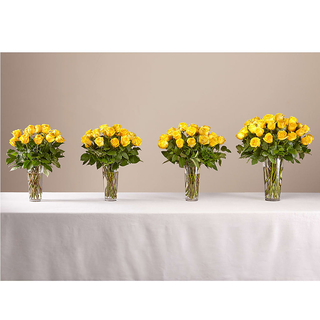 Long Stem Yellow Rose Bouquet –  Caines Flowers, Barberton OH