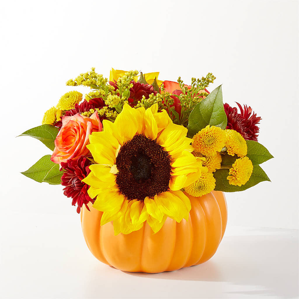 Golden Gourd Pumpkin Bouquet –  Caines Flowers, Barberton OH