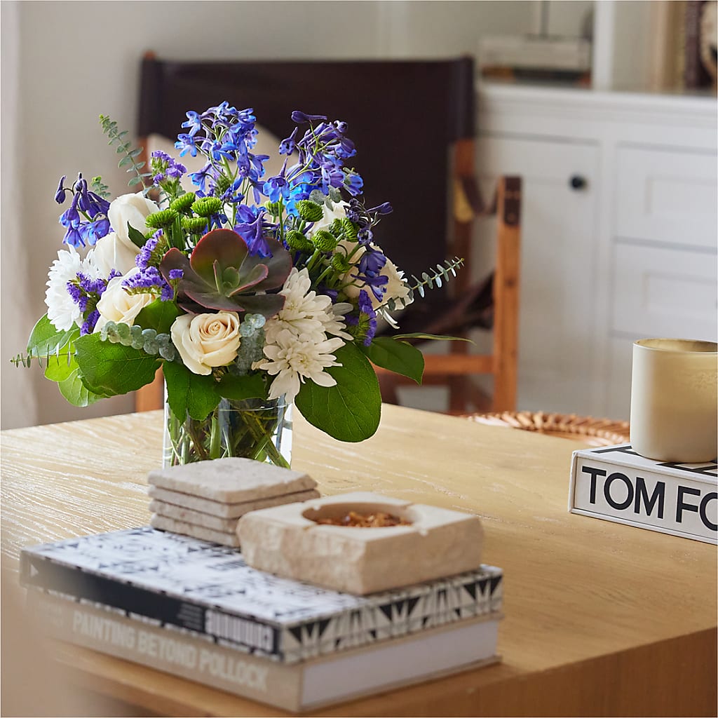 Cerulean Waves Bouquet –  Caines Flowers, Barberton OH