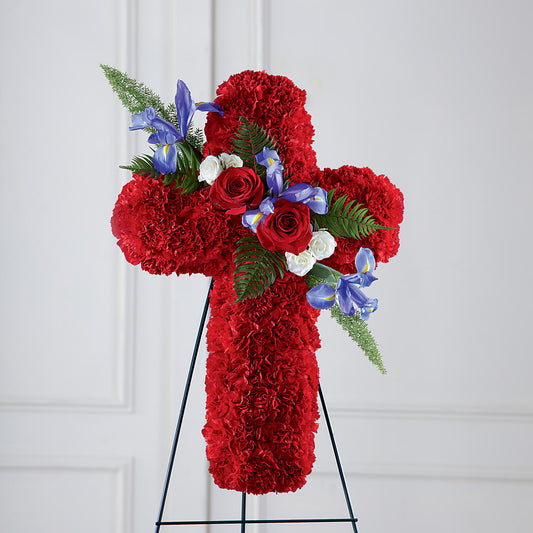 Faithful Hero Floral Cross –  Caines Flowers, Barberton OH