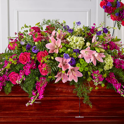Radiant Tribute Casket Spray –  Caines Flowers, Barberton OH