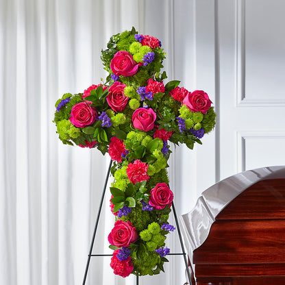 Tribute Rose Floral Cross –  Caines Flowers, Barberton OH