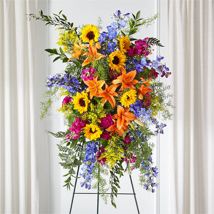 Sunlit Memories Standing Spray (Standard) –  Caines Flowers, Barberton OH