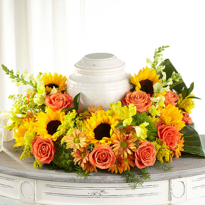 Faithful Sunflower Cremation Adornment –  Caines Flowers, Barberton OH