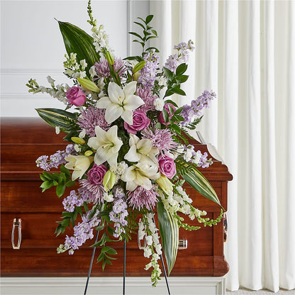 Grateful Hearts Standing Spray –  Caines Flowers, Barberton OH
