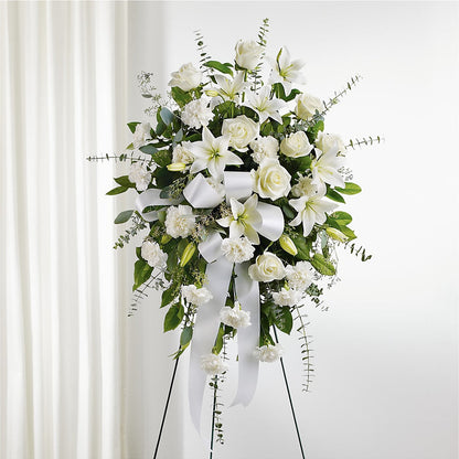 With Care Standing Spray –  Caines Flowers, Barberton OH