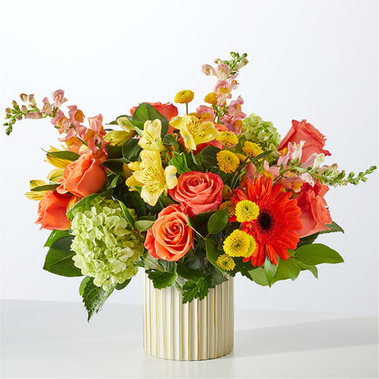 Autumn Sunshine Bouquet with Ivory Vase –  Caines Flowers, Barberton OH