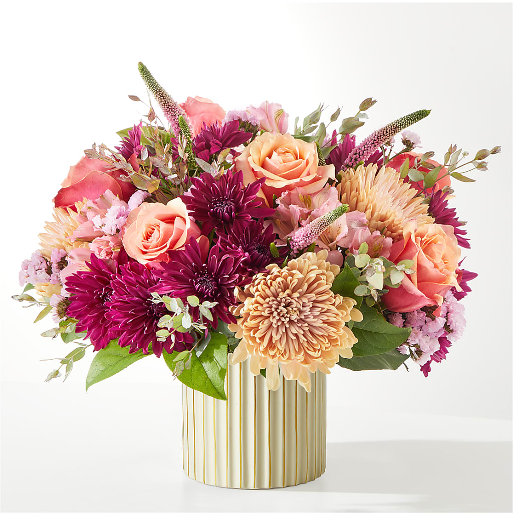 Berry Cobbler Bouquet with Ivory Vase –  Caines Flowers, Barberton OH