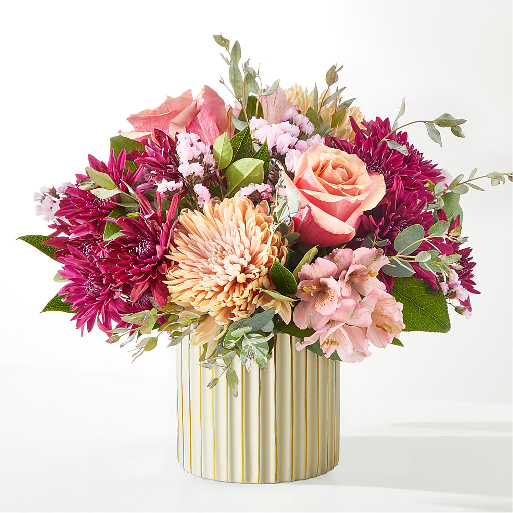 Berry Cobbler Bouquet with Ivory Vase –  Caines Flowers, Barberton OH