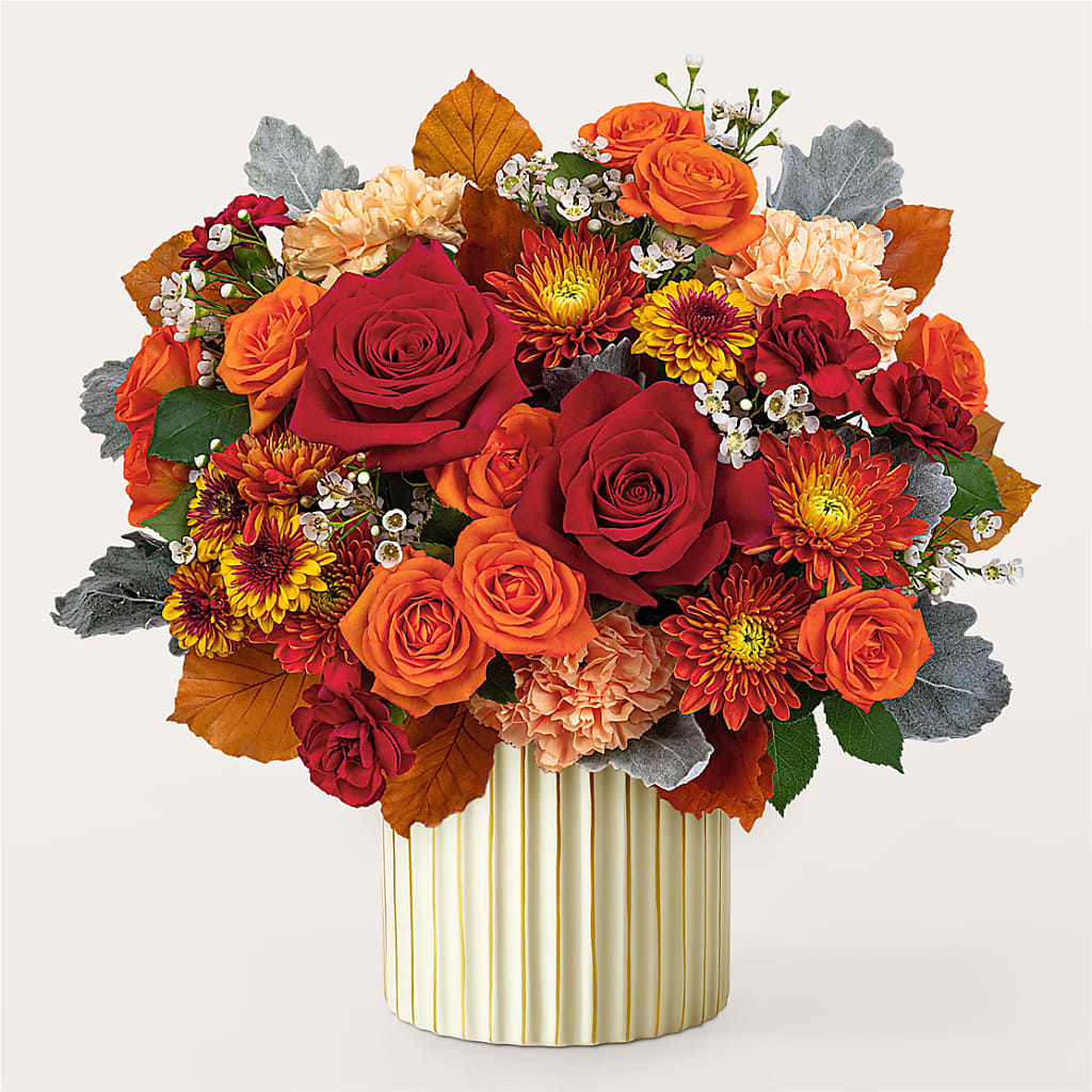 Merlot Bouquet with Ivory Vase –  Caines Flowers, Barberton OH