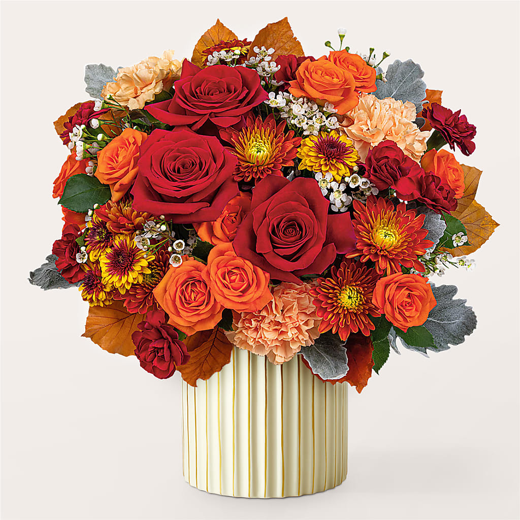 Merlot Bouquet with Ivory Vase –  Caines Flowers, Barberton OH