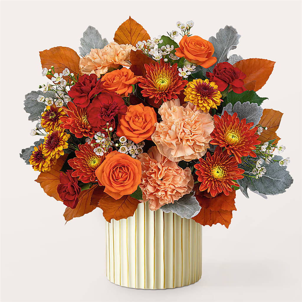 Merlot Bouquet with Ivory Vase –  Caines Flowers, Barberton OH