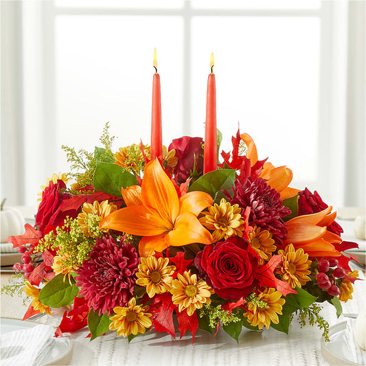 Autumn's Embrace Centerpiece –  Caines Flowers, Barberton OH