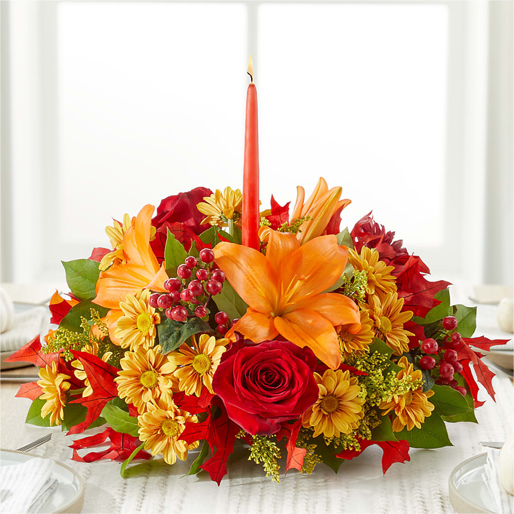 Autumn's Embrace Centerpiece –  Caines Flowers, Barberton OH