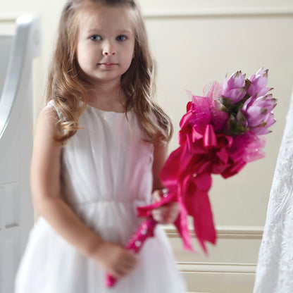 Sparkle Pink Flower Girl Bouquet –  Caines Flowers, Barberton OH